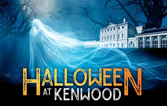 Image of Kenwood with a spectre in the foreground and the text 'Halloween at Kenwood'